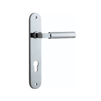 Iver Berlin Door Lever Handle on Oval Backplate Euro Polished Chrome 11766E85