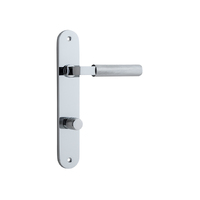 Iver Brunswick Door Lever Handle on Oval Backplate Privacy Polished Chrome 11768P85