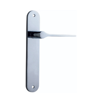 Iver Como Door Lever Handle on Oval Backplate Latch Polished Chrome 11770