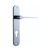 Iver Como Door Lever Handle on Oval Backplate Euro Polished Chrome 11770E85