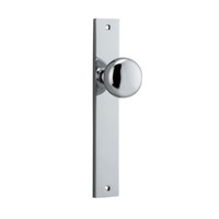 Iver Cambridge Door Knob on Rectangular Backplate Passage Chrome Plated 11822