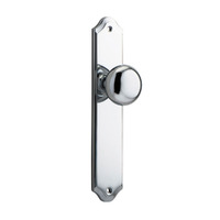 Iver Cambridge Door Knob on Shouldered Backplate Passage Chrome Plated 11828