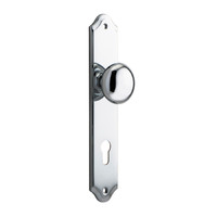 Iver Cambridge Door Knob on Shouldered Backplate Euro Chrome Plated 11828E85