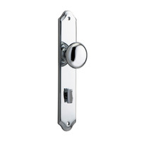 Iver Cambridge Door Knob on Shouldered Backplate Privacy Chrome Plated 11828P85