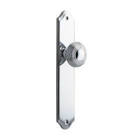 Iver Guildford Door Knob on Shouldered Backplate Passage Chrome Plated 11830