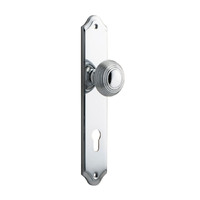 Iver Guildford Door Knob on Shouldered Backplate Euro Chrome Plated 11830E85