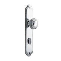 Iver Guildford Door Knob on Shouldered Backplate Privacy Chrome Plated 11830P85