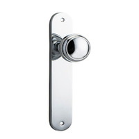 Iver Paddington Door Knob on Oval Backplate Passage Chrome Plated 11832