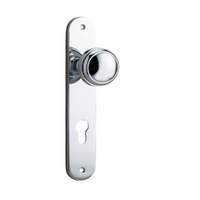 Iver Paddington Door Knob on Oval Backplate Euro Chrome Plated 11832E85