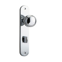 Iver Paddington Door Knob on Oval Backplate Privacy Chrome Plated 11832P85