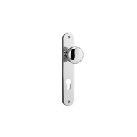 Iver Cambridge Door Knob on Oval Backplate Euro Chrome Plated 11834E85