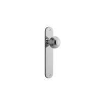 Iver Guildford Door Knob on Oval Backplate Passage Chrome Plated 11836