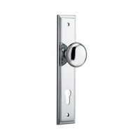 Iver Cambridge Door Knob on Stepped Backplate Euro Chrome Plated 11840E85