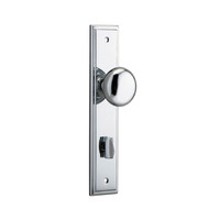 Iver Cambridge Door Knob on Stepped Backplate Privacy Chrome Plated 11840P85