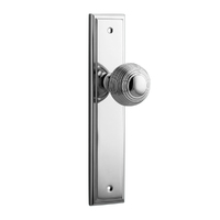 Iver Guildford Door Knob on Stepped Backplate Passage Chrome Plated 11842