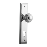 Iver Guildford Door Knob on Stepped Backplate Euro Chrome Plated 11842E85