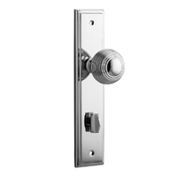 Iver Guildford Door Knob on Stepped Backplate Privacy Chrome Plated 11842P85