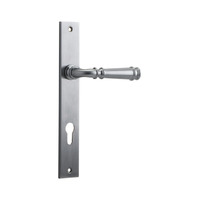 Iver Verona Lever Handle on Rectangular Backplate Euro Brushed Chrome 12206E85