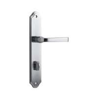 Iver Annecy Lever Handle on Shouldered Backplate Privacy Brushed Chrome 12220P85