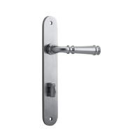 Iver Verona Door Lever Handle on Oval Backplate Privacy Brushed Chrome 12230P85