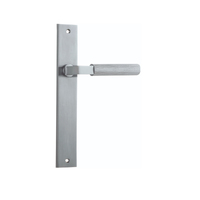 Iver Brunswick Door Lever Handle on Rectangular Backplate Passage Brushed Chrome 12252