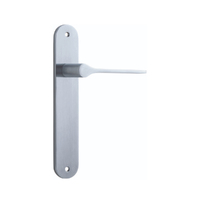 Iver Como Door Lever Handle on Oval Backplate Latch Brushed Chrome 12270