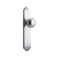 Iver Paddington Door Knob on Shouldered Backplate Passage Brushed Chrome 12326