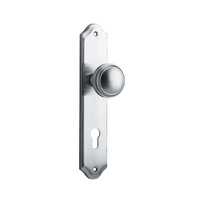 Iver Paddington Door Knob on Shouldered Backplate Euro Brushed Chrome 12326E85