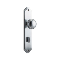 Iver Paddington Door Knob on Shouldered Backplate Privacy Brushed Chrome 12326P85