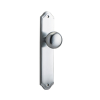 Iver Cambridge Door Knob on Shouldered Backplate Passage Brushed Chrome 12328