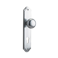 Iver Cambridge Door Knob on Shouldered Backplate Euro Brushed Chrome 12328E85