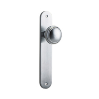 Iver Paddington Door Knob on Oval Backplate Passage Brushed Chrome 12332