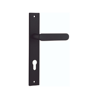 Iver Bronte Door Lever Handle on Rectangular Backplate Entrance Matt Black 12748E85