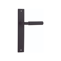 Iver Berlin Door Lever Handle on Rectangular Backplate Passage Matt Black 12750