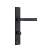 Iver Berlin Door Lever Handle on Rectangular Backplate Privacy Matt Black 12750P85