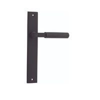 Iver Brunswick Door Lever Handle on Rectangular Backplate Passage Matt Black 12752