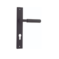 Iver Brunswick Door Lever Handle on Rectangular Backplate Entrance Matt Black 12752E85