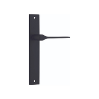 Iver Como Door Lever Handle on Rectangular Backplate Passage Matt Black 12754