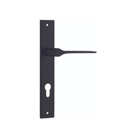 Iver Como Door Lever Handle on Rectangular Backplate Entrance Matt Black 12754E85