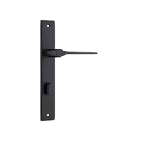 Iver Como Door Lever Handle on Rectangular Backplate Privacy Matt Black 12754P85