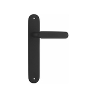 Iver Bronte Door Lever Handle on Oval Backplate Passage Matt Black 12764