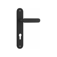 Iver Bronte Door Lever Handle on Oval Backplate Entrance Matt Black 12764E85