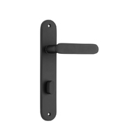 Iver Bronte Door Lever Handle on Oval Backplate Privacy Matt Black 12764P85