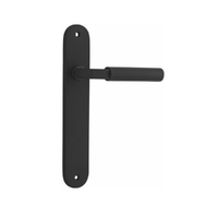 Iver Berlin Door Lever Handle on Oval Backplate Passage Matt Black 12766