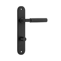 Iver Berlin Door Lever Handle on Oval Backplate Privacy Matt Black 12766P85