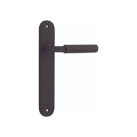 Iver Brunswick Door Lever Handle on Oval Backplate Passage Matt Black 12768