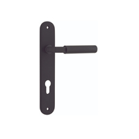 Iver Brunswick Door Lever Handle on Oval Backplate Entrance Matt Black 12768E85