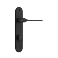 Iver Como Door Lever Handle on Oval Backplate Latch Matt Black 12770