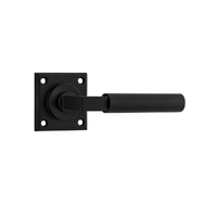 Iver Berlin Door Lever Handle on Chamfered Square Rose Matt Black 12814