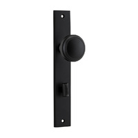 Iver Paddington Door Knob on Rectangular Backplate Privacy Matt Black 12820P85